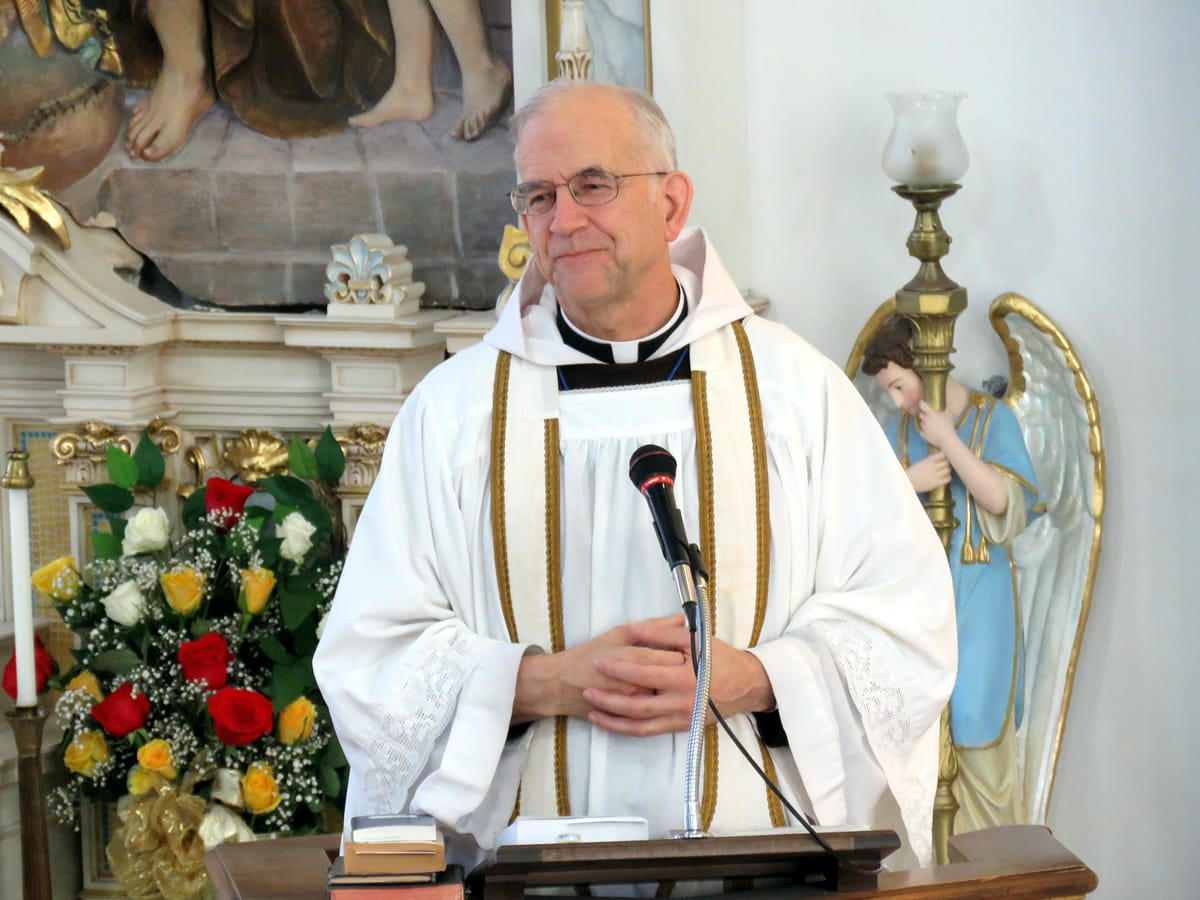 Fr. Casimir gives a talk during the morning of recollection.