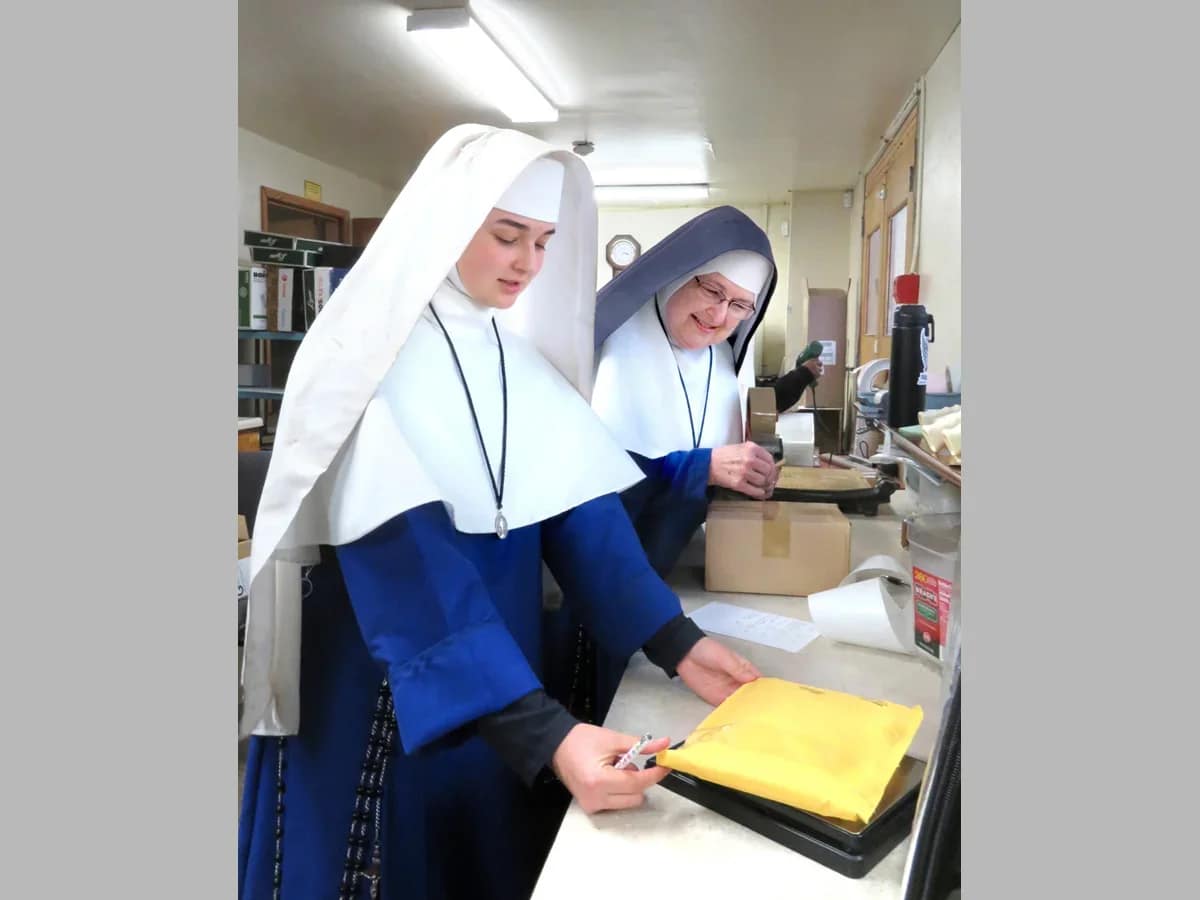 Sr. Helen Marie supervises a new order-filler at Mary Immaculate Queen Center in Spokane.