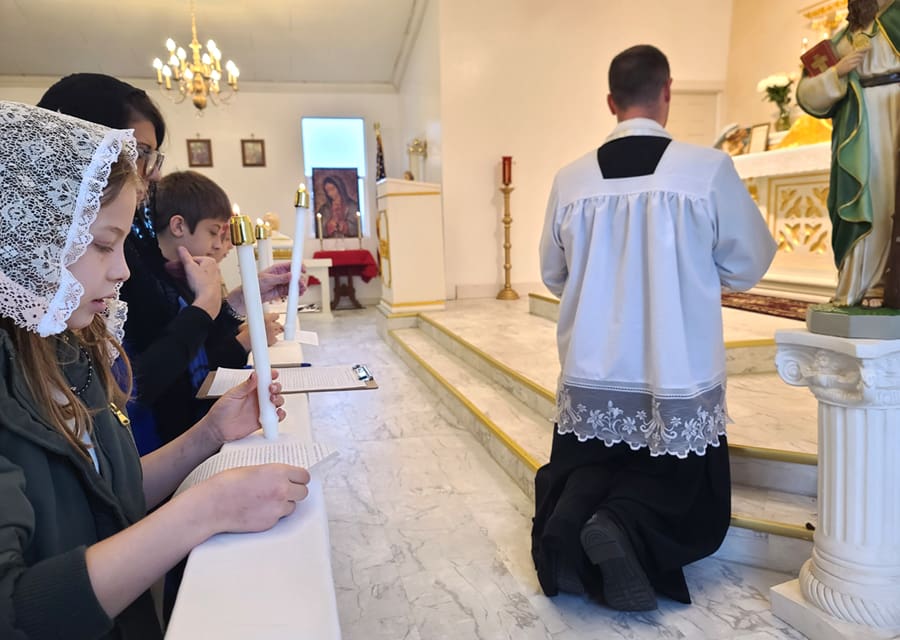 Parishioners of Our Lady of Mount Carmel Church (Spencer, Oklahoma) make their Total Consecration to the Blessed Virgin Mary for the first time.