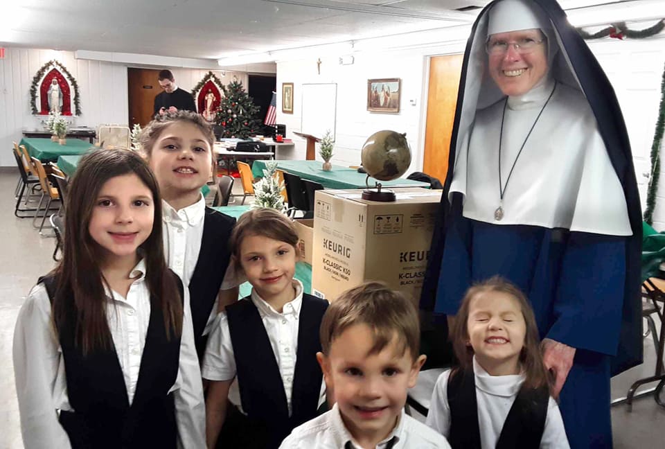 Rev. Mother visits our school in Middleville, Michigan.