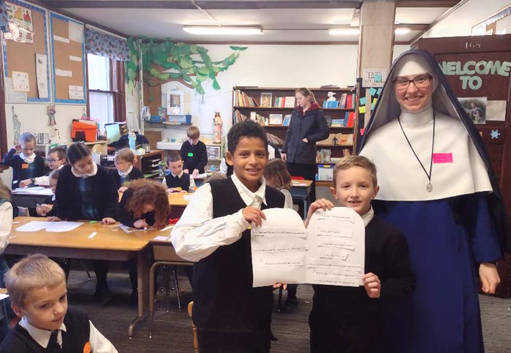 Activities for Catholic Schools Week provided opportunities for students of all ages to work on projects together.