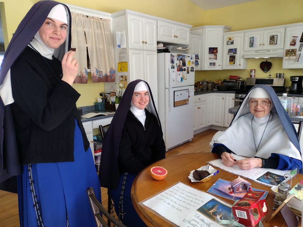 At the convent in New Hampshire. Not pictured, all the boxes that are stacked around as the Sisters prepare to move in the coming month.