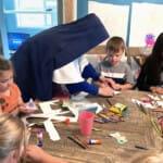 In addition to instruction and stories, catechism camps, such as the one in Lewiston, Idaho, also involve some hands on learning through arts and crafts.