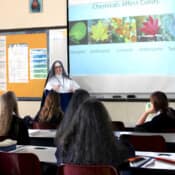 Exploring the wonders of God’s creation during biology class with Sr. Mary Cabrini at St. Michael’s Academy.