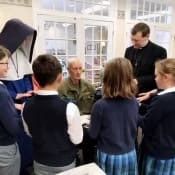 Twice a month, the Sisters from Maine and Father Gabriel Lavery, CMRI, visit a local retirement home to pray the Rosary and visit with the residents. Twice a month, the Sisters from Maine and Father Gabriel Lavery, CMRI, visit a local retirement home to pray the Rosary and visit with the residents.