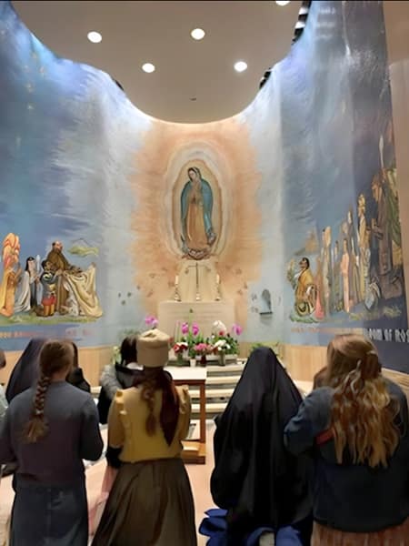 Sr. Maria Regina and students from St. Mary’s (Tacoma, Washington) visit the National Shrine of the Immaculate Conception while in Washington, D.C., for the March for Life.