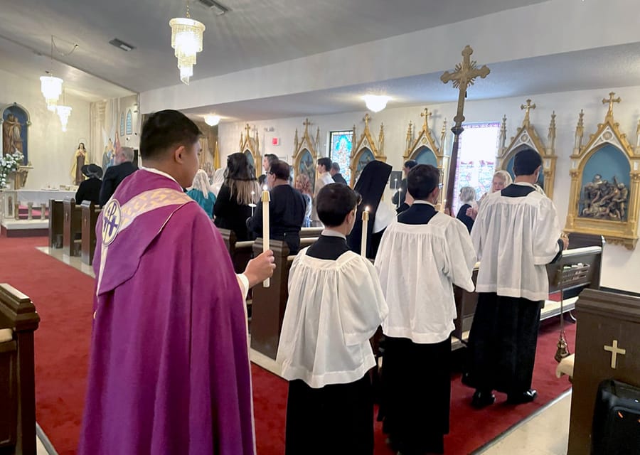 Fr. Molina officiates at the Candlemas ceremonies and procession at Our Lady of Fatima Church in Brooksville, Florida.